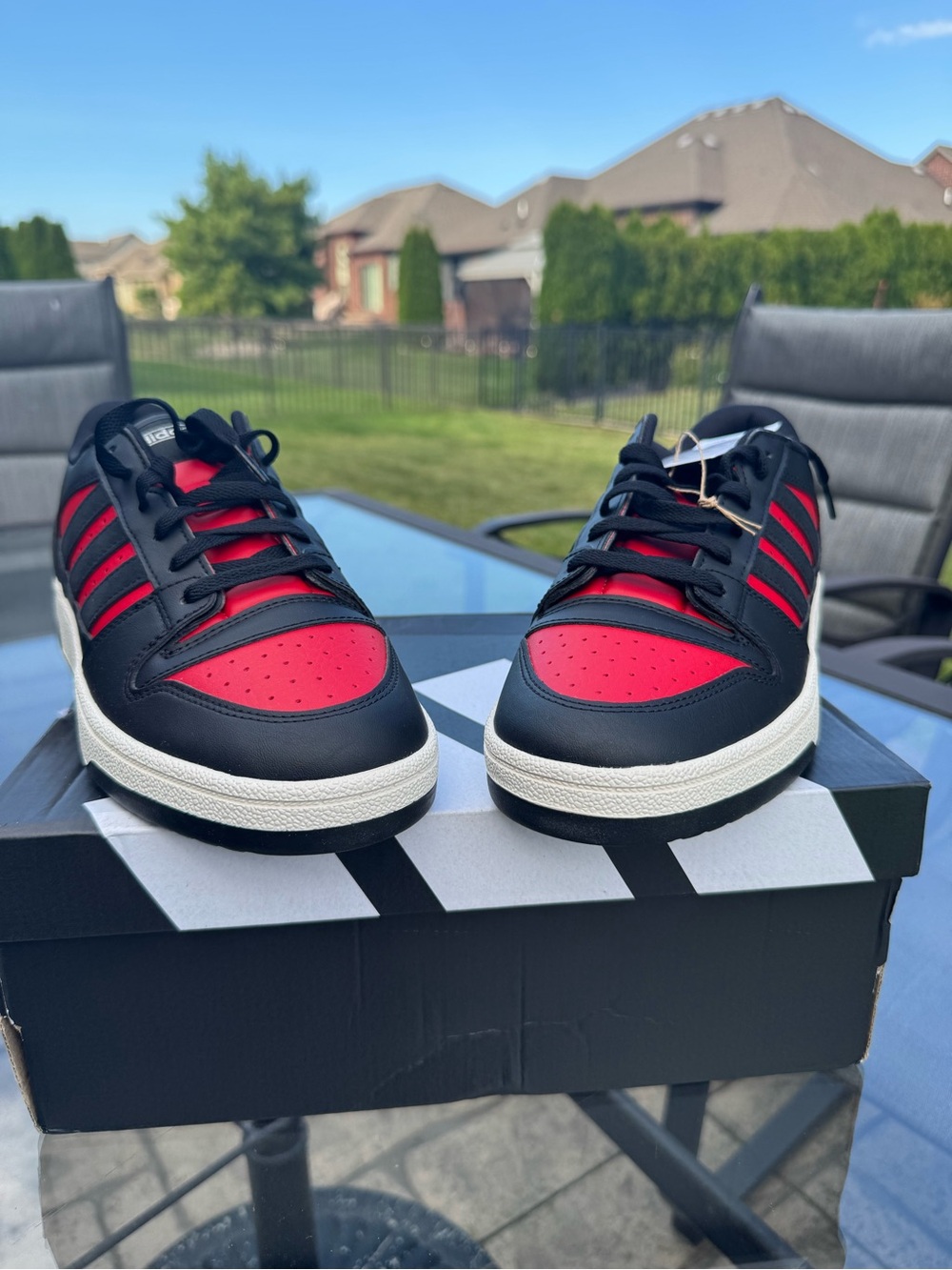 adidas Black and Red Low-Top Sneakers